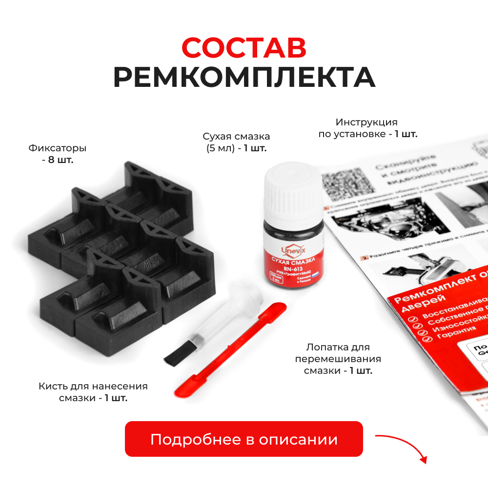 Ремкомплект ограничителей дверей Geely Coolray (I) (4 двери, тип 72) 2018-2023