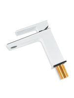 Смеситель "Grocenberg" для раковины и умывальника (белый хром)