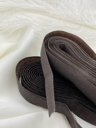 Лента липучка темно коричневая 2 метра, ширина 20 мм