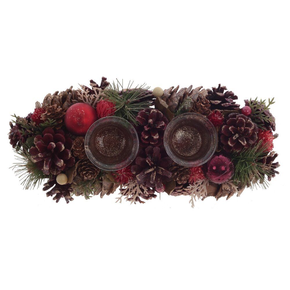 GAEM Подсвечник "Новогодняя композиция", L31 W14 H9 см