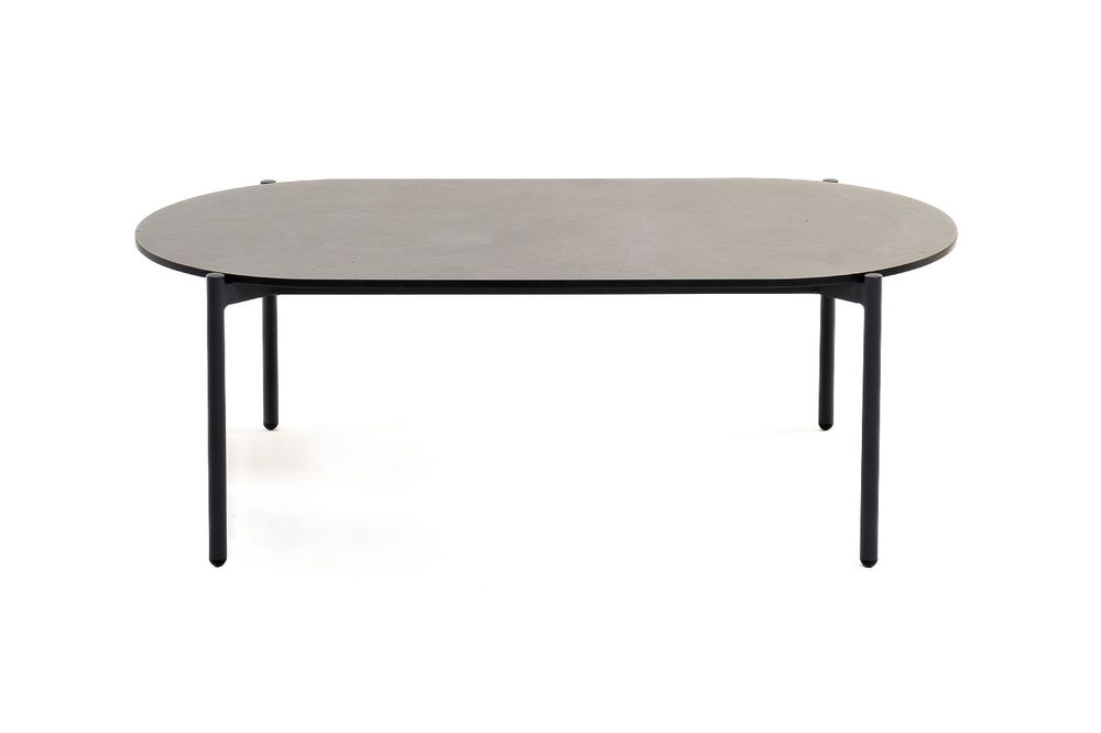 "Диего" журнальный стол из HPL 120х60 H40, каркас темно-серый (RAL7024), цвет "серый гранит"