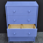 Синий деревянный комод Раст 4 ящика для хранения вещей и игрушек с органайзерами, из массива сосны