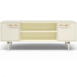 Тумба под ТВ Арт Колор matte 155см Классик Голд Кремовый белый матовый