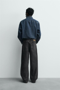 ZARA ДЖИНСЫ BAGGY FIT, ЧЕРНЫЙ