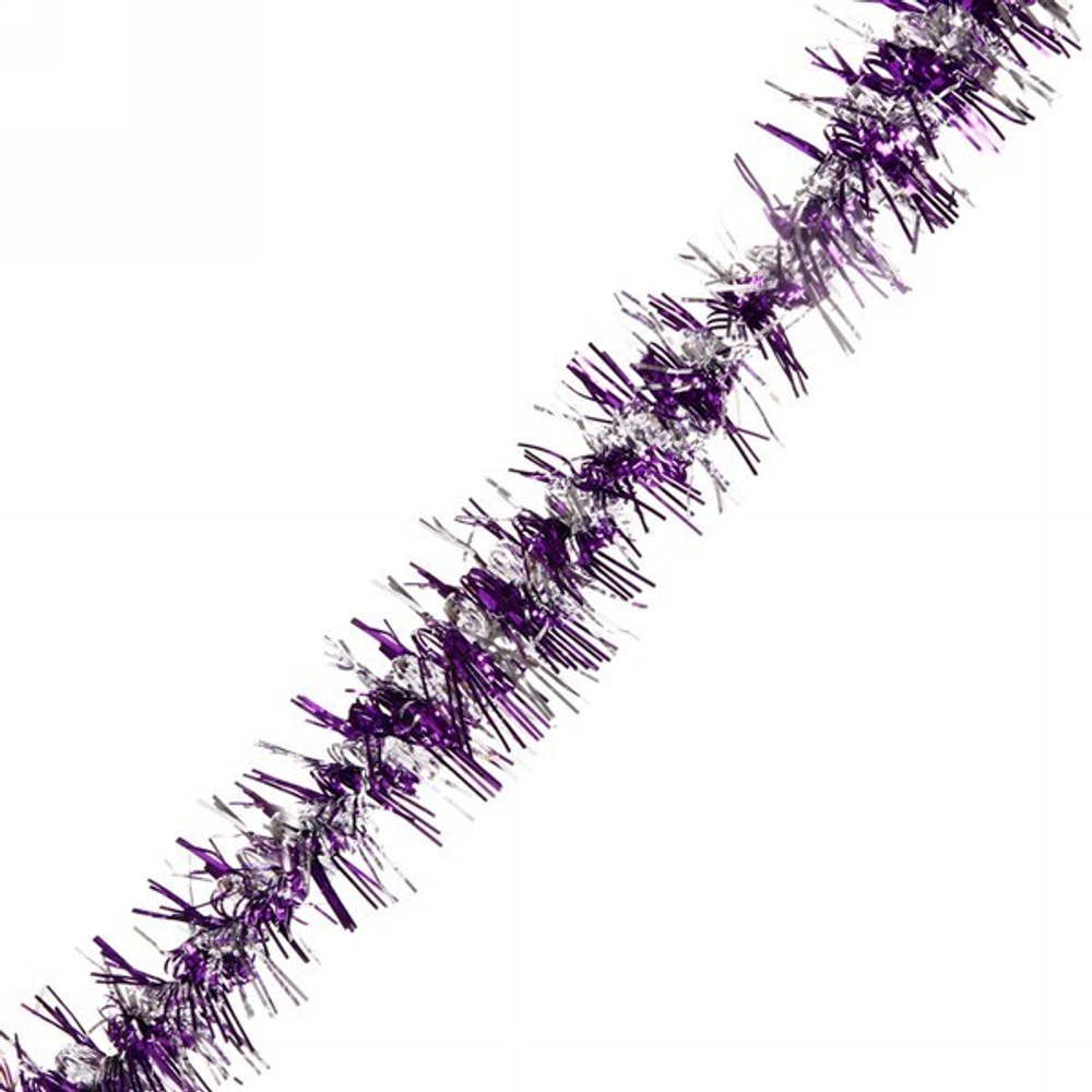 Мишура 2м 9см «Фейерверк» фиолетовый/серебро