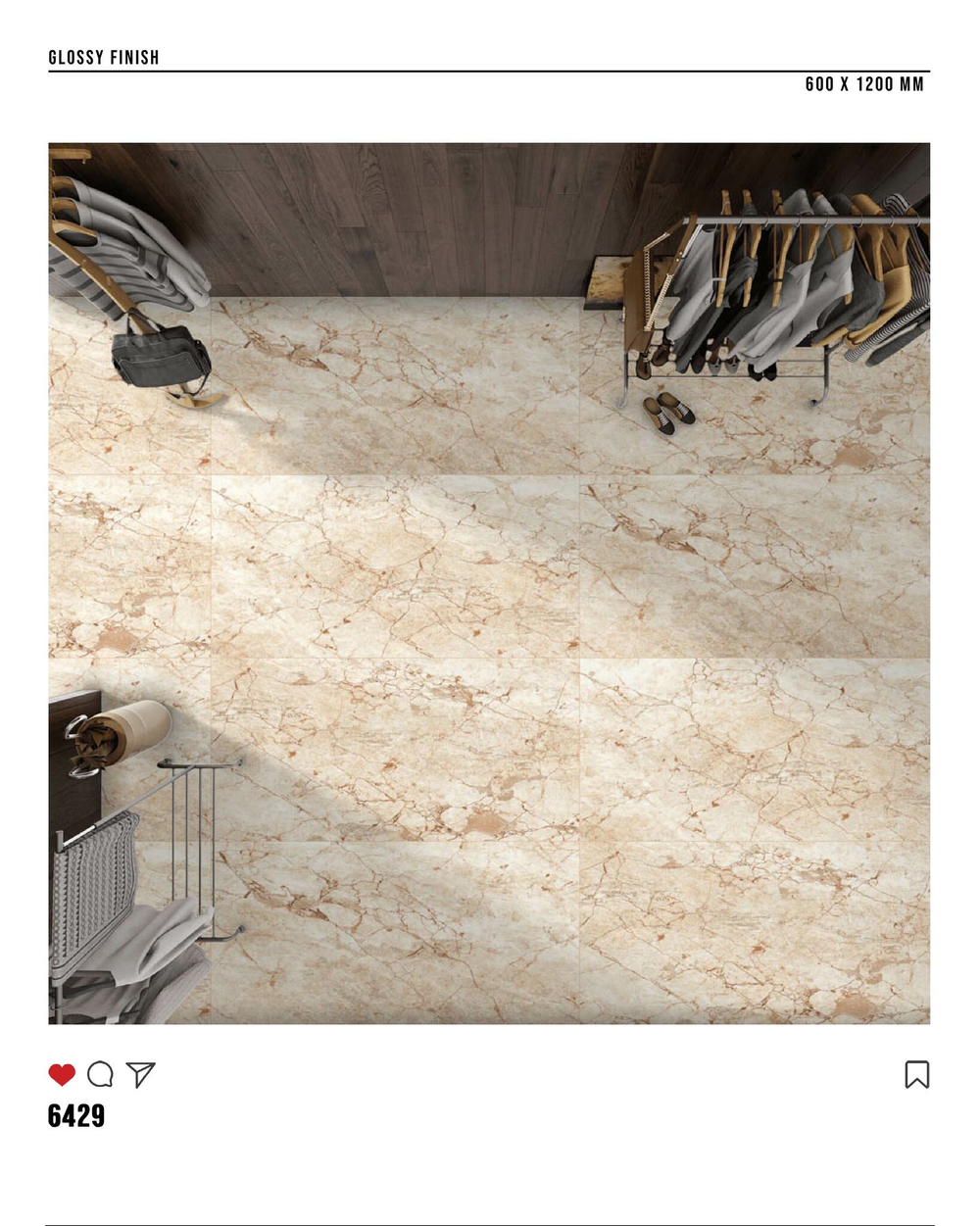 Керамогранит glossy №6, 60х120, 6429