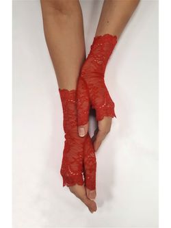 Митенки/кружевные/перчатки женские/перчатки без пальцев/Надя Пискун (S / черный / Базовая коллекция / 6 / 6)