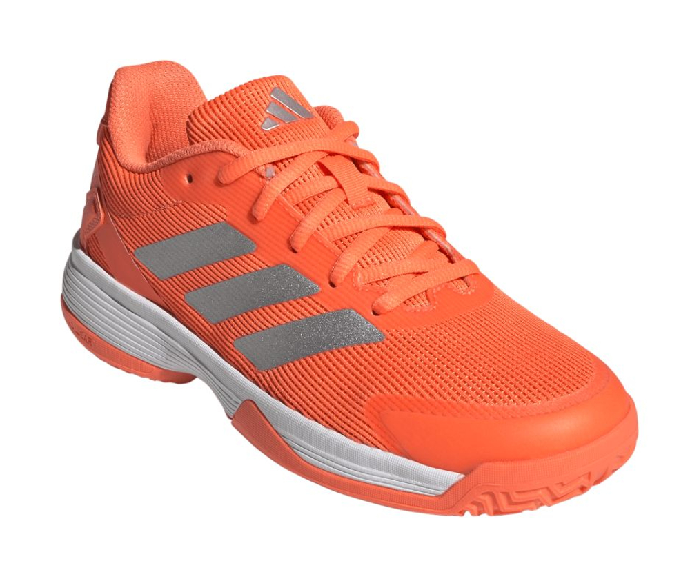 Детские теннисные кроссовки Adidas Ubersonic K - lucid orange/silver metallic/cloud white