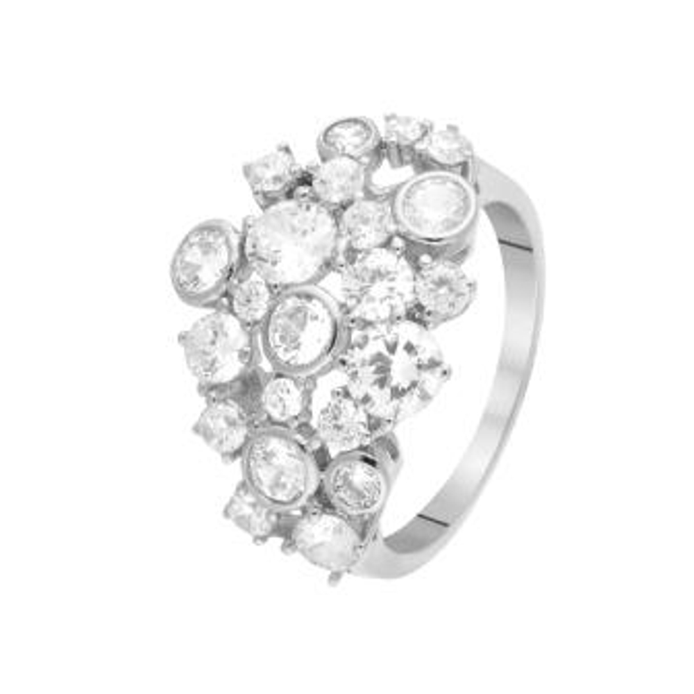 Кольцо из серебра с фианитами