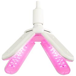 Фитолампа для растений светодиодная ЭРА FITO-36W-RB-E27-FOLD 4-х лепестковая красно-синего спектра 36 Вт Е27 | Фитолампы Е27