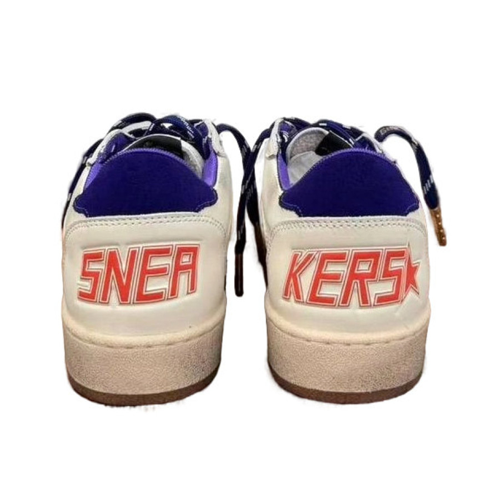 Женские Golden Goose Ball Star LTD in Beige Leather with Clear Star and Blue Heel Tab
