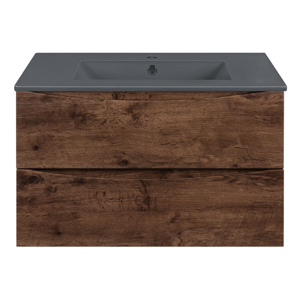 Тумба под раковину Vincea Mia 800 подвесная, 2 выкатных ящика soft close, R.Wood