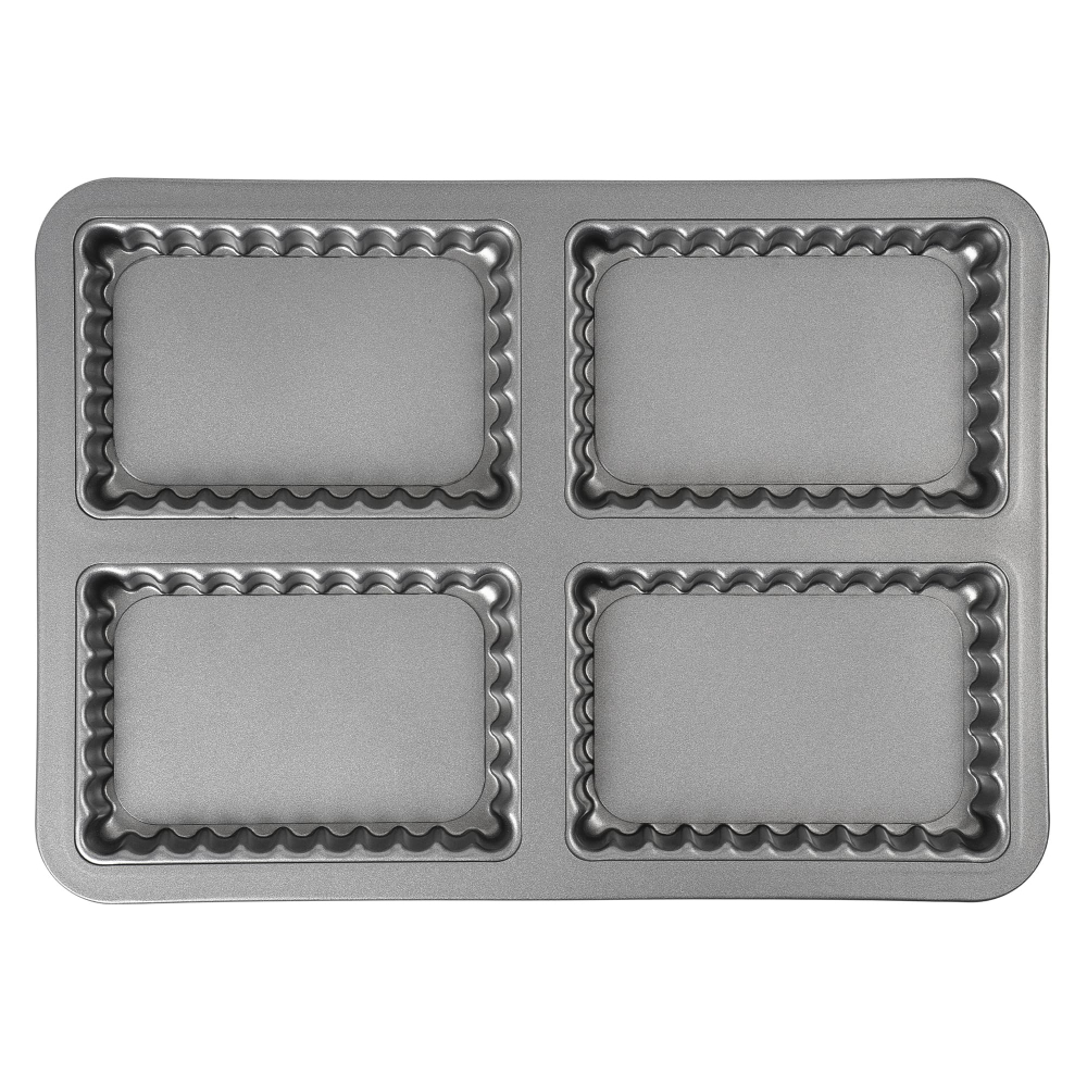 Форма для выпечки 4-х секционная со съемным дном Patisse Silver 31.5х22.5х2.5 см