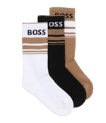 Носки 3 пары 3P QS Rib Stripe CC BOSS BLACK - коричневый(50515143)