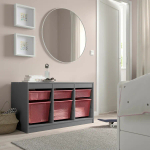 Стеллаж - IKEA TROFAST, 99х44х56 см, красный/темно-серый, ТРУФАСТ ИКЕА