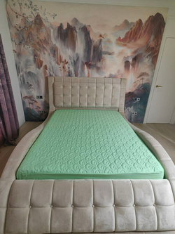 Наматрасник INVA защитный стеганный с бортиком 90 х 200 см / салатовый