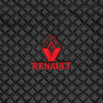 Ковры RENAULT T (автомат) (экокожа, черный, красный кант, красная вышивка)