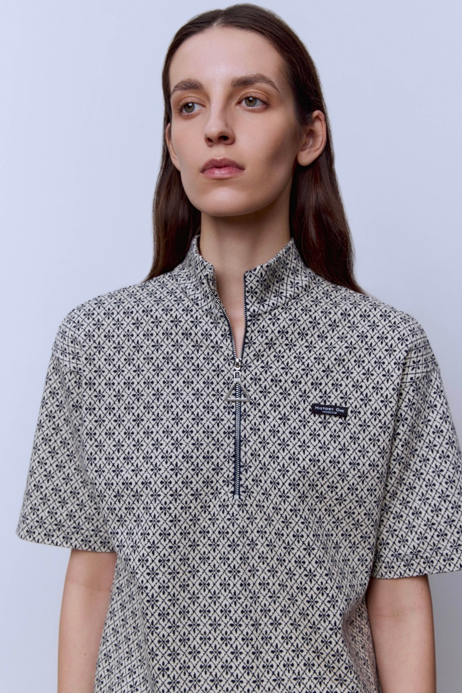 Поло на молнии с хлопком