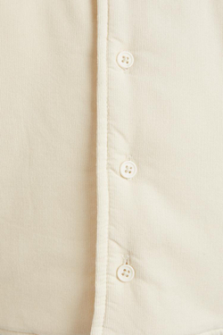 ZARA СТЕГАНОЕ БАРХАТНОЕ ПАЛЬТО, КРЕМОВЫЙ