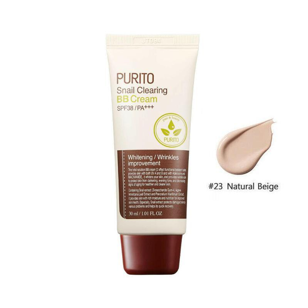 BB-крем с муцином улитки PURITO Snail Clearing BB cream SPF38 PA+++, 30 мл