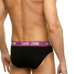 Трусы мужские слипы черные с фиолетовой резинкой DARKZONE  DZN6319