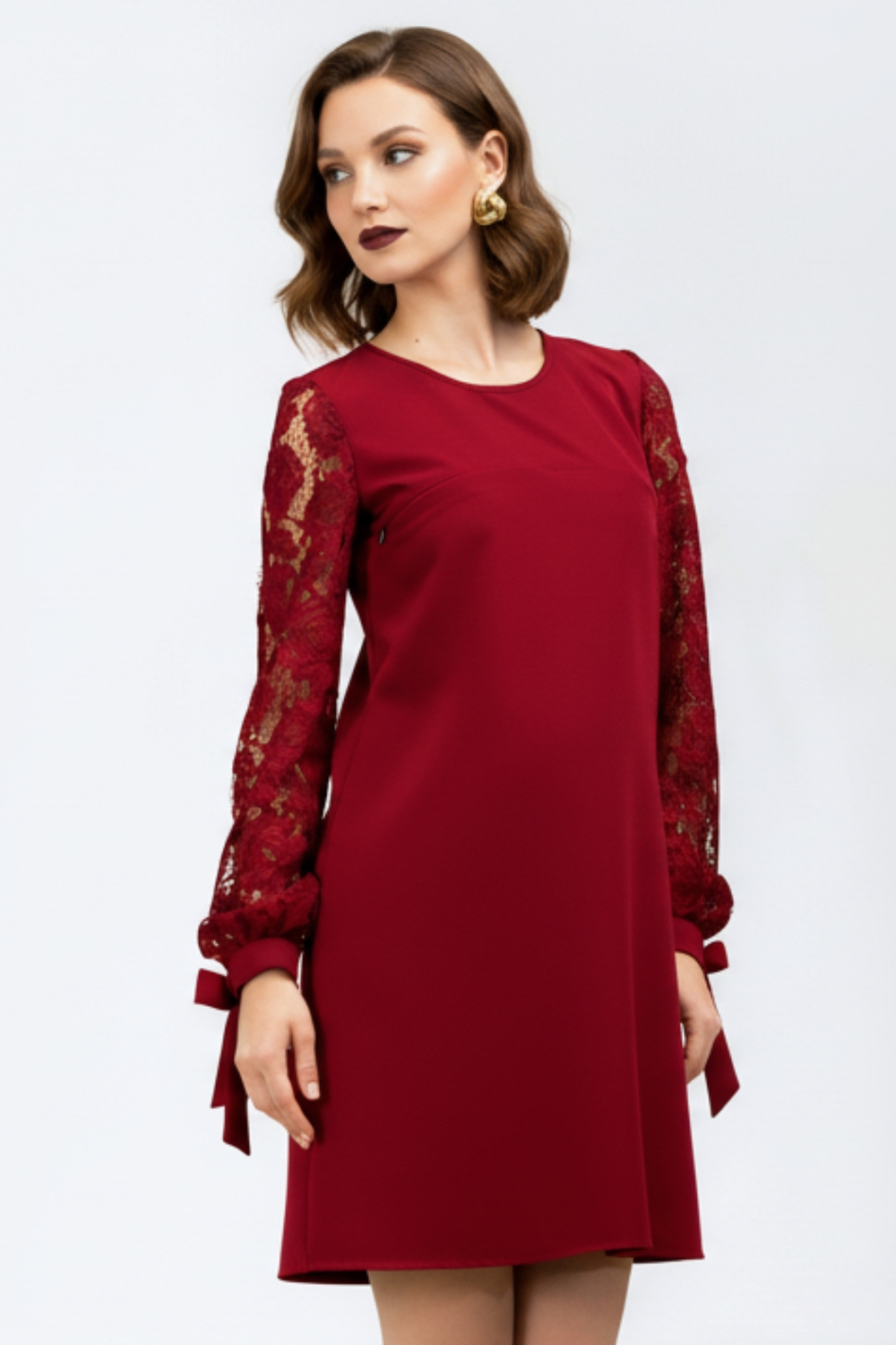 Платье для беременных и кормящих, бордовое, размеры 42,52