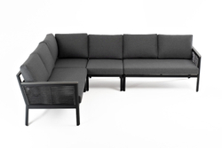 "Париж" угловой модульный диван, каркас из алюминия, цвет серый