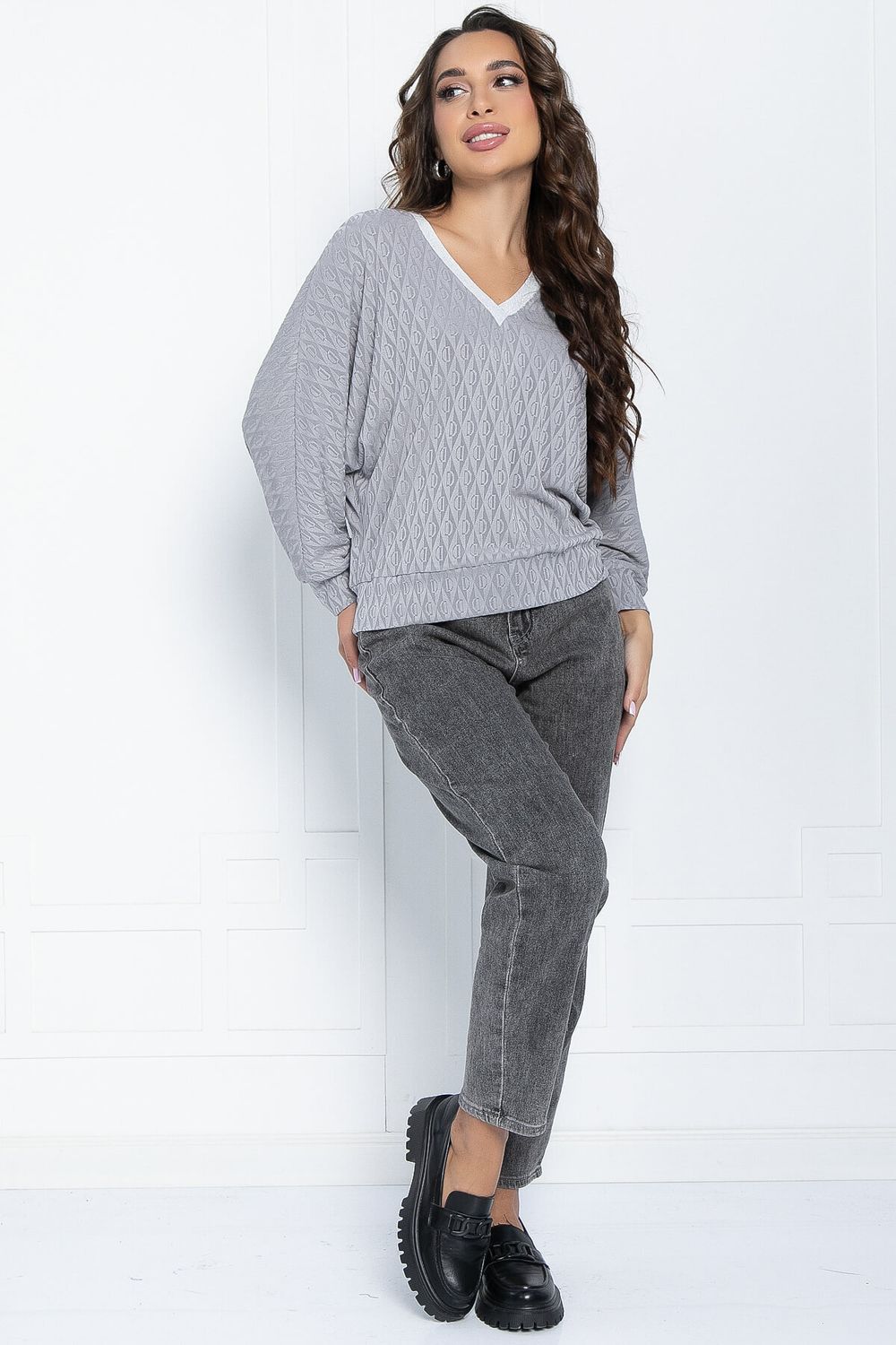 Джемпер Бери и беги (светло-серый) Б11467 LT Collection