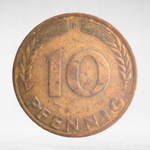Germany, 10 Pfennigs, 1950, (Stuttgart Mint - "F"), VF