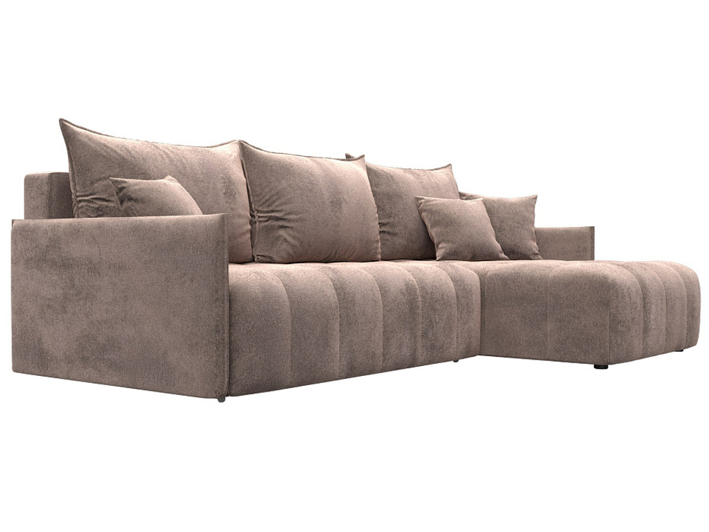 Диван угловой Лига-054 НПБ угол универсальный ВЕЛЮР TOWER 05 бежевый