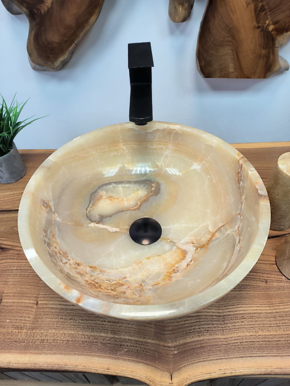 Раковина из оникса Bowl Yellow BO-65706 40*40*15 из натурального камня
