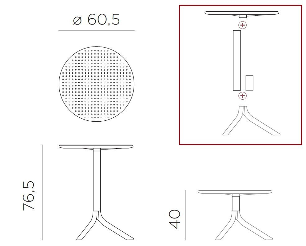 Комплект пластиковой мебели Nardi Step Bora, белый