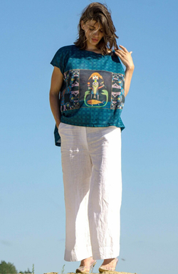 Футболка "Путешествие Жаклин", по мотивам живописи Виктора Браунера, картина "Большое путешествие Жаклин"