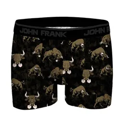Мужские трусы боксеры черные с принтом JOHN FRANK JFBDMOD151-BULLS