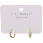 Серьги из гиппоалергенного металла со стразами «ПАЛУМНА», кольца, цвет золото и серебро, 1,2-dсм