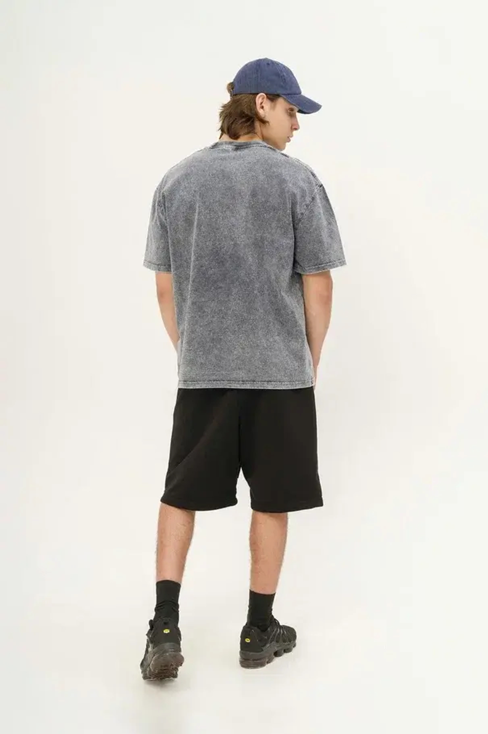 Футболка КУЛЬТУРА oversize "Premium", garment dyed серо-синий