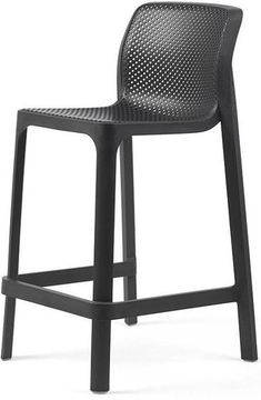 Стул полубарный Net Stool mini пластиковый антрацит Nardi Италия