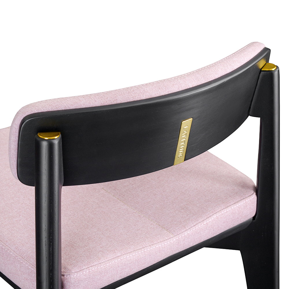 Стул барный aska, рогожка, черный/розовый