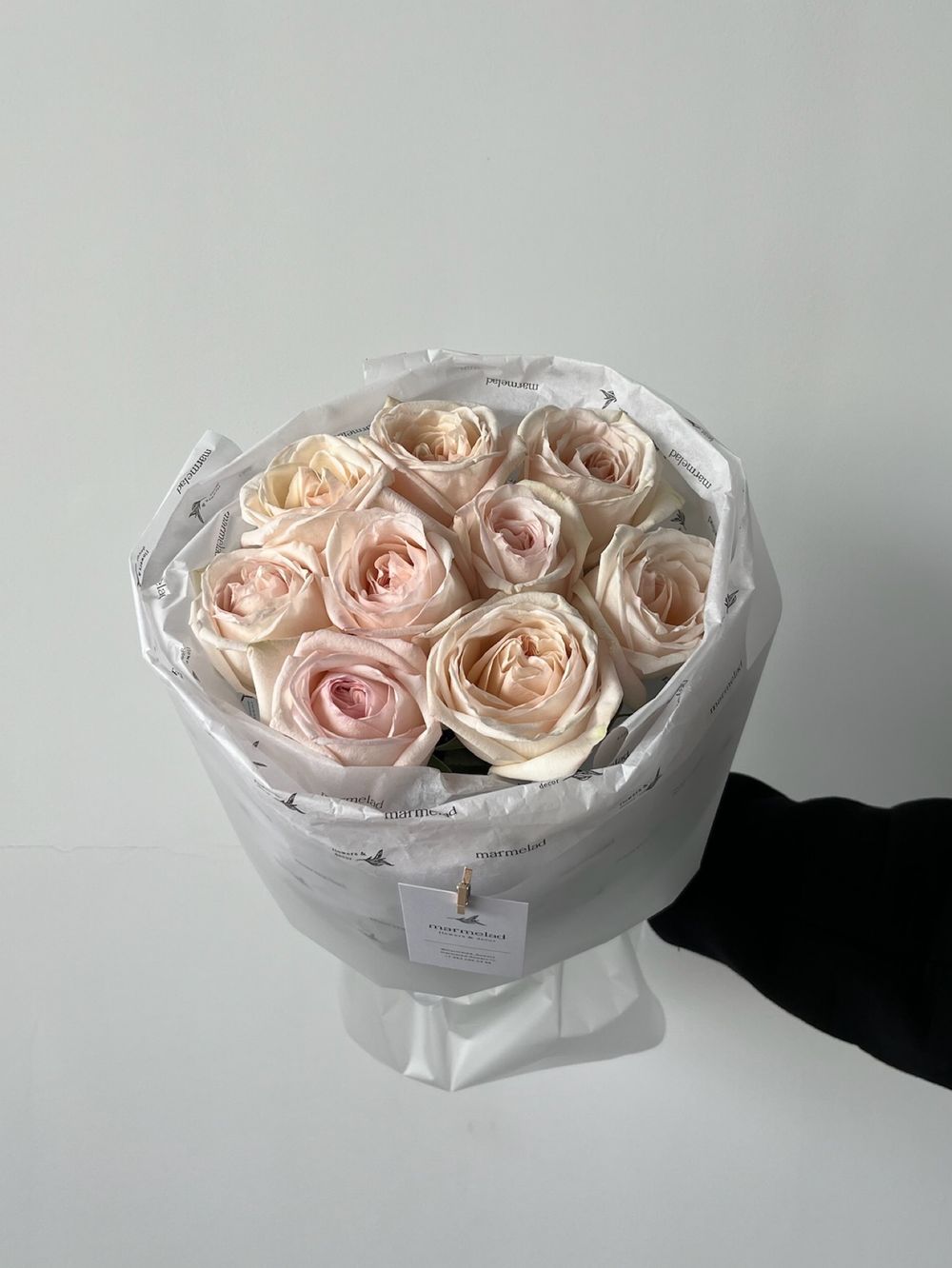 Букет из одноголовой пионовидной розы 9 шт