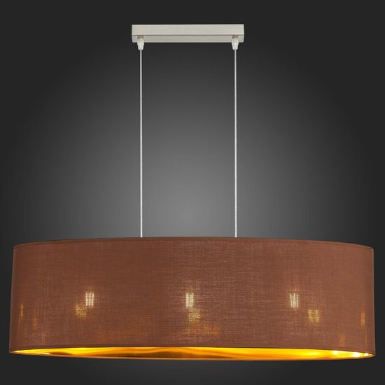 SLE300583-03 Светильник подвесной Никель/Золотистый, Коричневый E27 3*40W BRESCIA