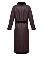 Двусторонняя дубленка из овчины в цвете бордо