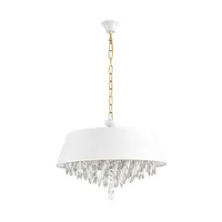 8374/6 CLASSI LN латунь/белый/прозрачный, металл/текстиль/хрусталь Люстра подвесная E27 6*60W 220V MITRIM