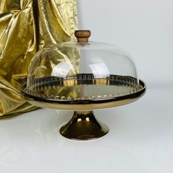 Lenardi 232-005 Тортовница 28см на ножке с крышкой ВИНТАЖ в под.уп.(х4)Фарфор