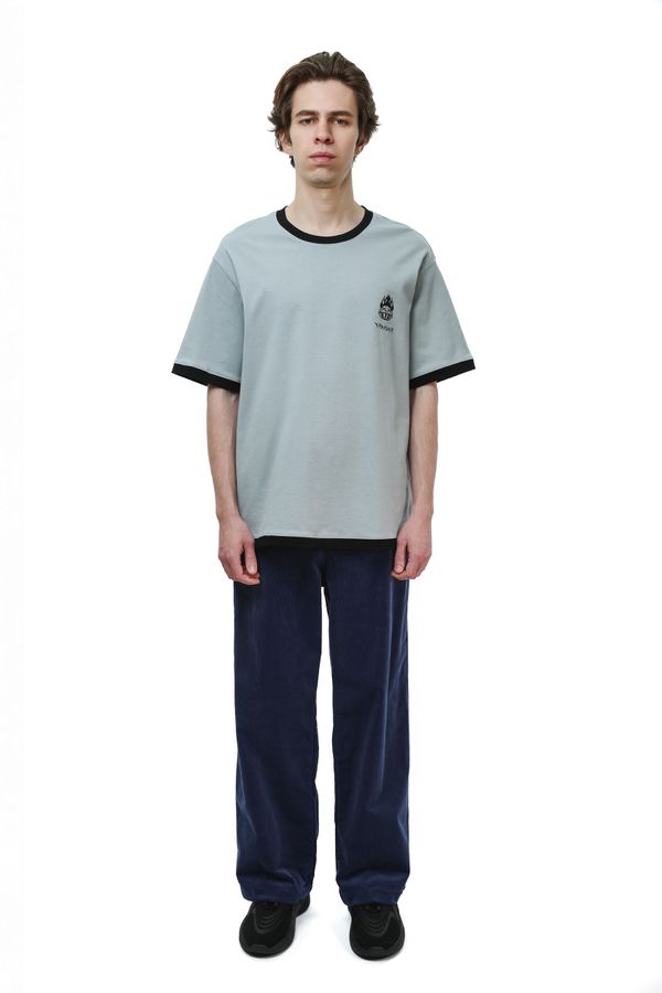 Футболка Hellcome logo серо-синяя - фото 3