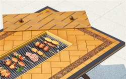 Обеденный комплект из литого алюминия стол Барбекю-1 (151,5х94х73см) арт.6139 + 6 кресел БОСТОН-2 «BOSTON-2» арт.6174