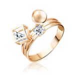 Кольцо из красного золота с фианитами