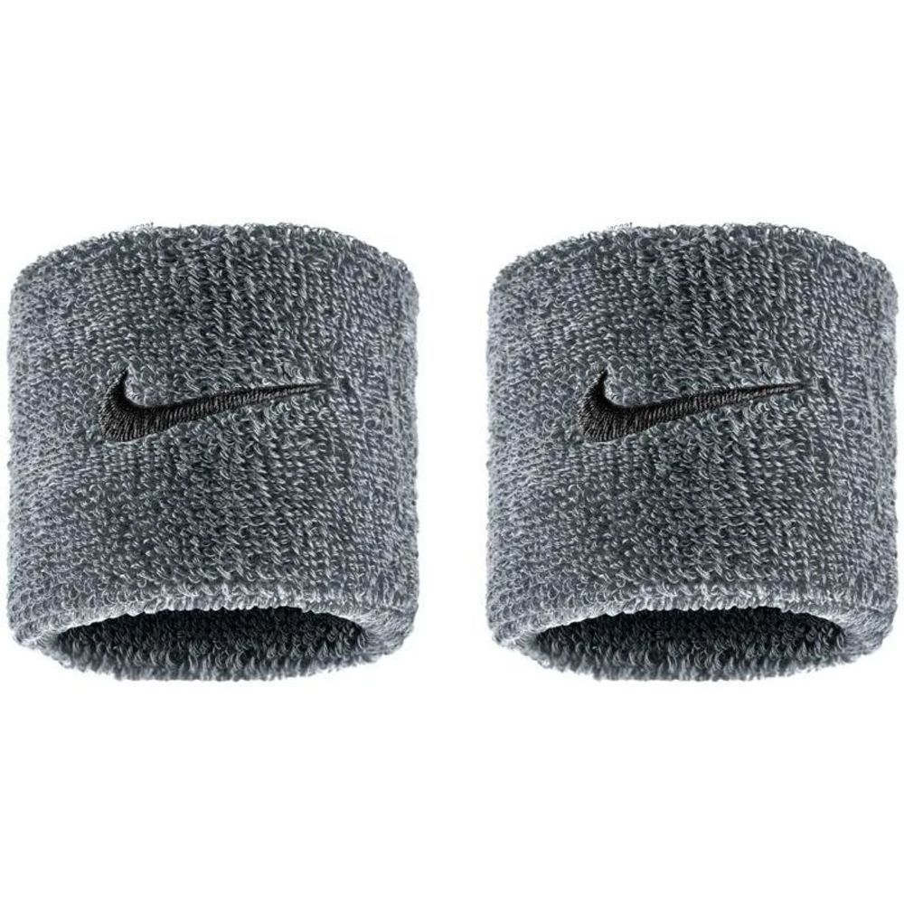 Напульсник теннисный Nike Swoosh 2P - cool grey/black