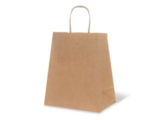 Пакет Крафт 240*140*280 с кручеными ручками Коричневый