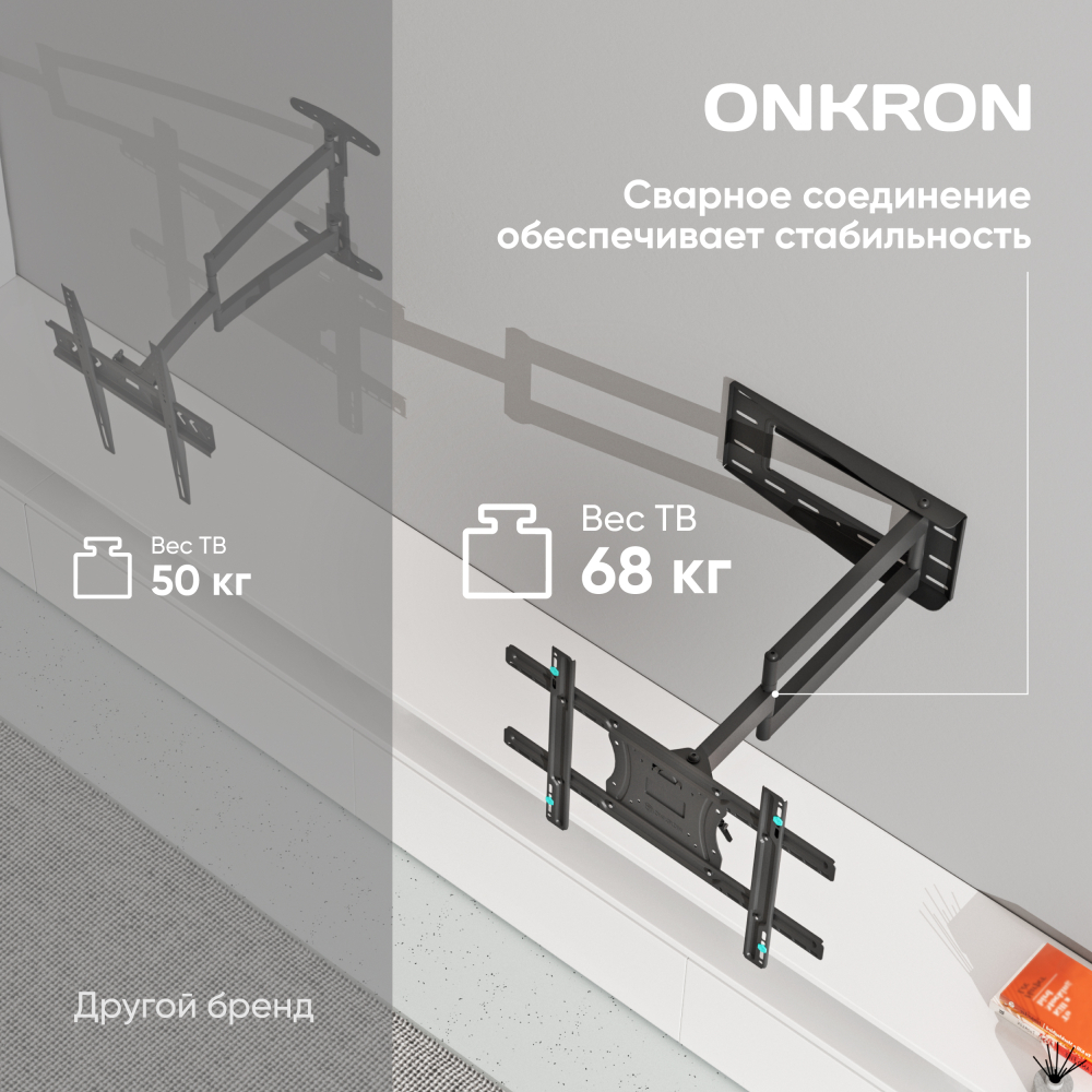 кронштейн для телевизора наклонно-поворотный, ONKRON M7L