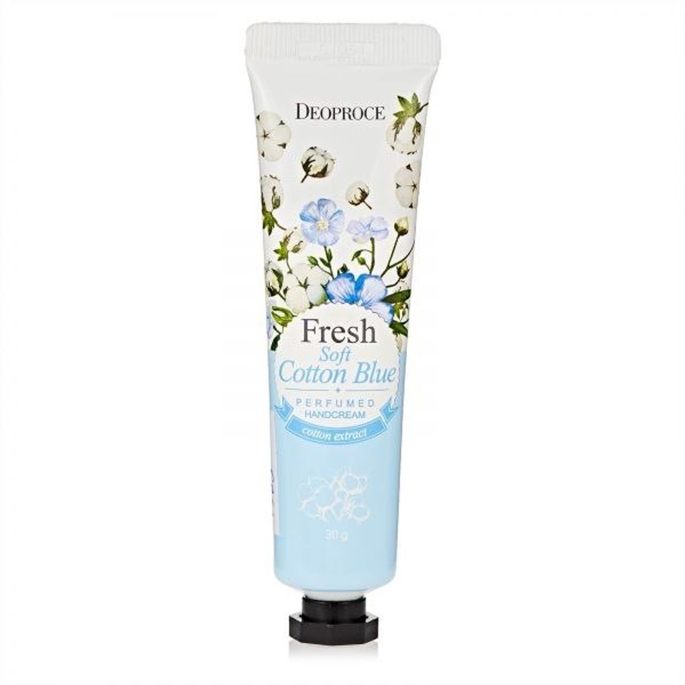 Парфюмированный крем для рук DEOPROCE SOFT COTTON BLUE PERFUMED HAND CREAM  30g